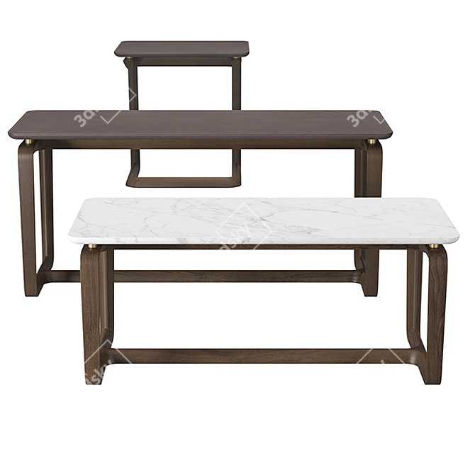 Modern Italian Design: Poltrona Frau Fidelio Square Tables 3D model image 1