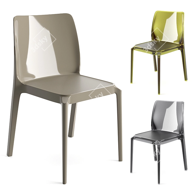 Pedrali Blitz 640 Chair: Sleek Design & Multimaterial Construction 3D model image 1