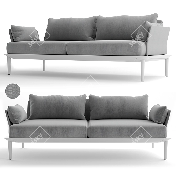Pedrali Reva Fabric Metal Sofa 3D model image 1