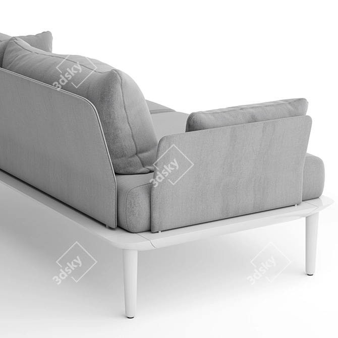 Pedrali Reva Fabric Metal Sofa 3D model image 2