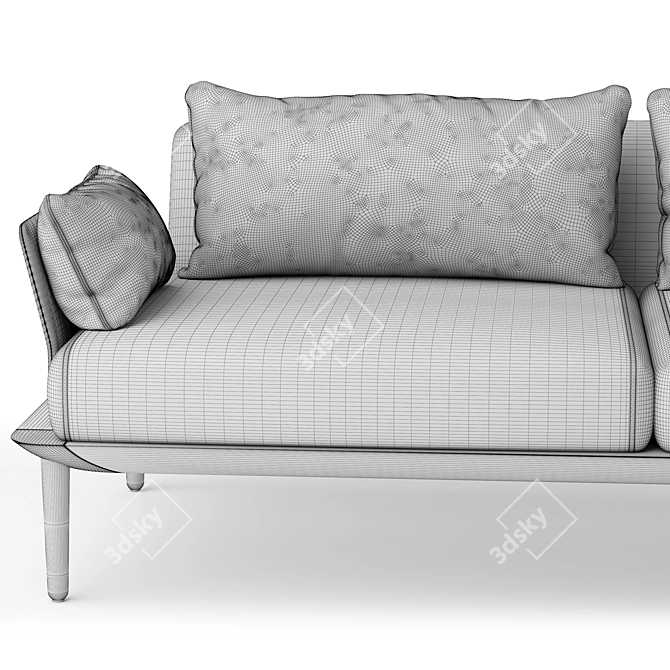 Pedrali Reva Fabric Metal Sofa 3D model image 3