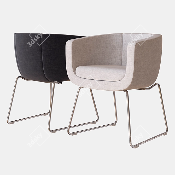 Elegant Tulip Sixty Armchair 3D model image 1