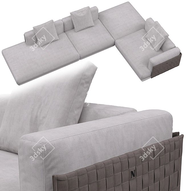 Modern Natuzzi Campus Sofa 3D model image 2