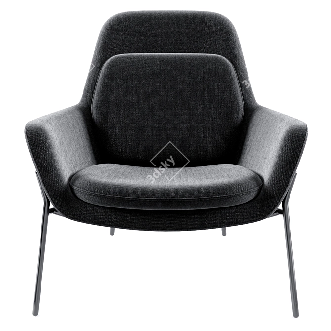 Elegant Ame Armchair by Blasco & Vila 3D model image 2