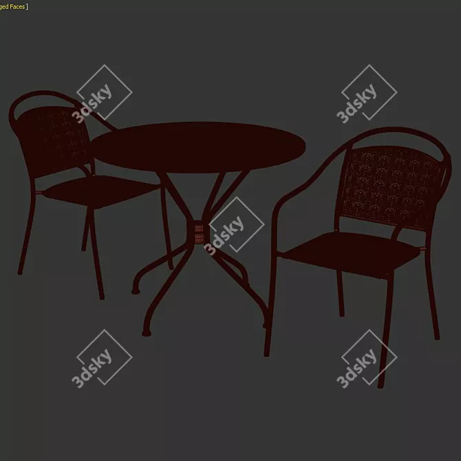 Gwyn 3-Piece Dining Set - Elegant and Compact 3D model image 3