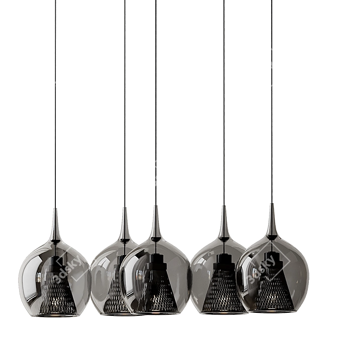 Sleek Zin LED Linear Pendant 3D model image 5