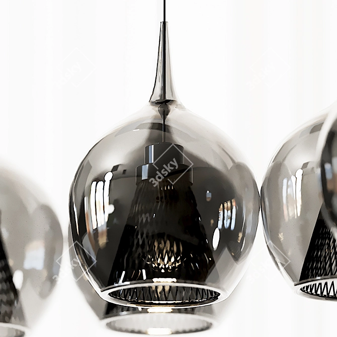 Sleek Zin LED Linear Pendant 3D model image 7