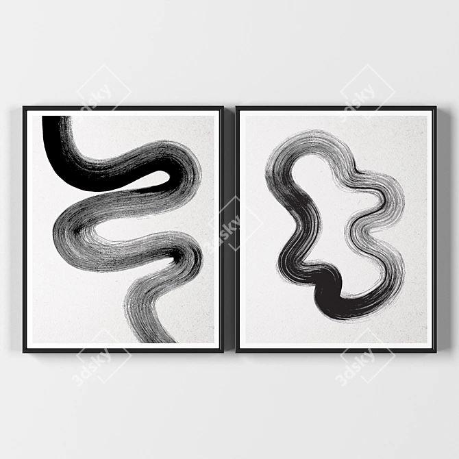 Black Frames Collection: Set of 2- 380x310mm 3D model image 1