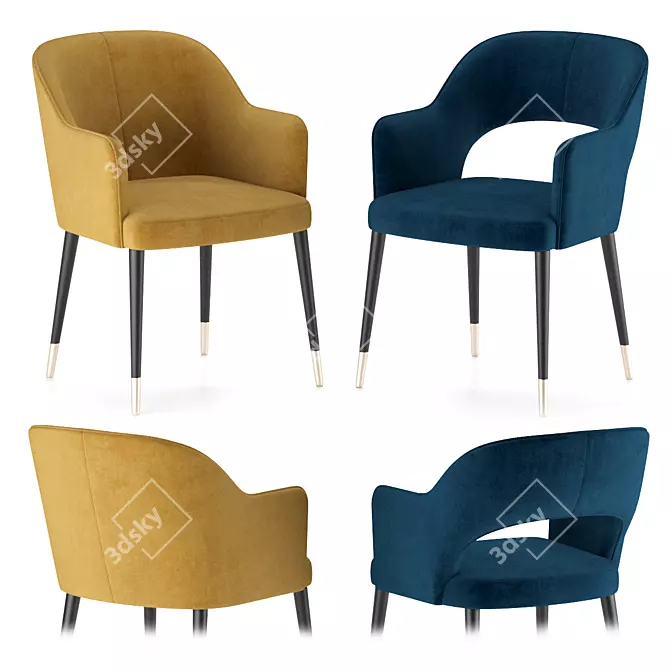 Elegant Gray & Tony Chair 3D model image 1
