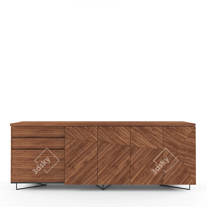 Elegant Executive Office Table 3D model image 2