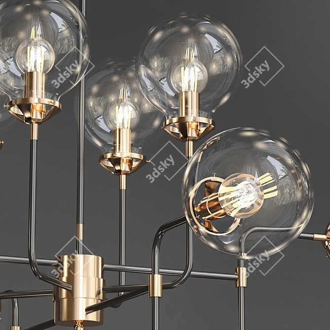 Lilly Pendant Light - Glass and Metal 3D model image 2