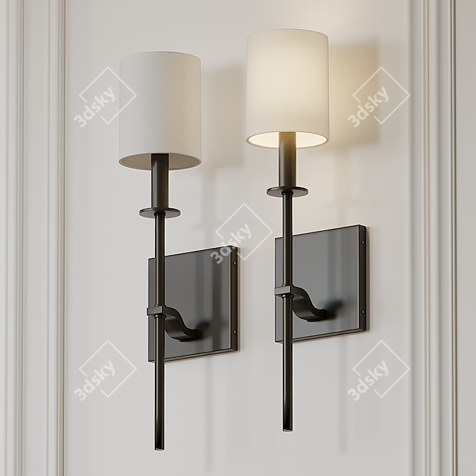 Elegant Bueche Wallchiere Sconce 3D model image 1