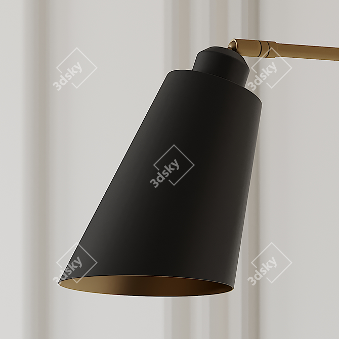 Modern Valmonte 2-Light Armed Sconce 3D model image 2