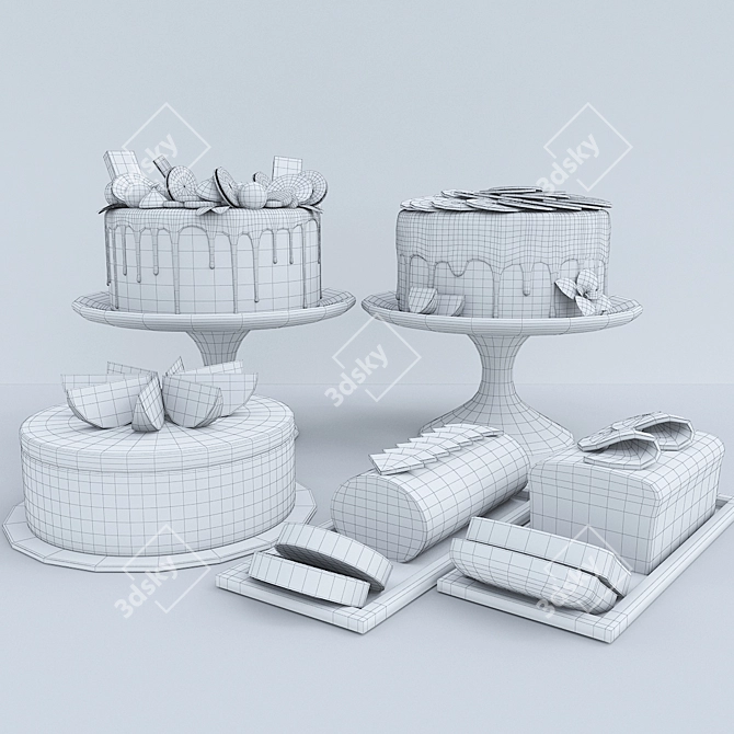 Delicious Orange Cake Collection 3D model image 3