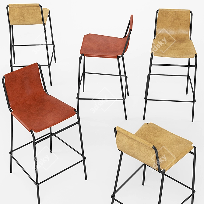 September Bar Stool: Stylish & Versatile seating 3D model image 3