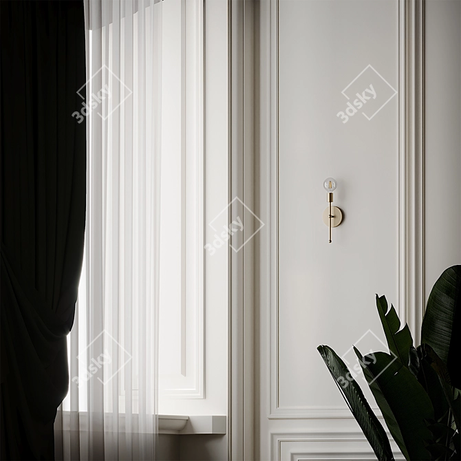 Elegant Bautista Sconce - Illuminate Your Space! 3D model image 4