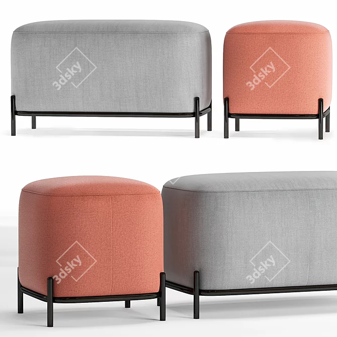 Modern HEMLOCK Pouf: Versatile and Stylish 3D model image 1