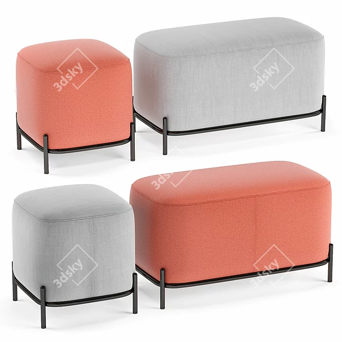 Modern HEMLOCK Pouf: Versatile and Stylish 3D model image 2