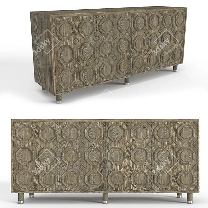 Sophisticated Alhambra Credenza: Exquisite Design & Craftsmanship 3D model image 1