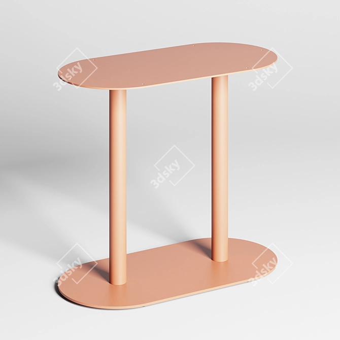 Sleek Super Circle 2 Table Base 3D model image 1