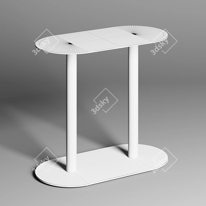 Sleek Super Circle 2 Table Base 3D model image 2