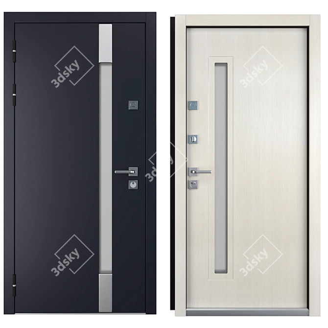 Stylish Rio Metal Entrance Door: Zimen 3D model image 3