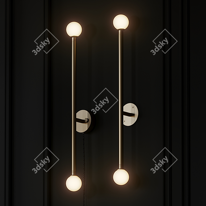 Elegant Brass T2 Sconce 3D model image 3