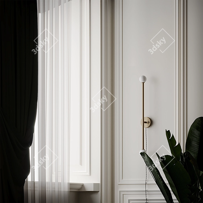 Elegant Brass T2 Sconce 3D model image 4