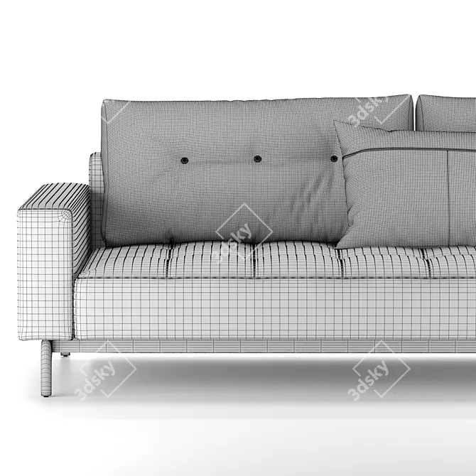 Idun Sleek Double Sofa Bed 3D model image 3