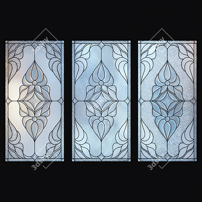 Elegant Stained Glass Window 3D model image 1