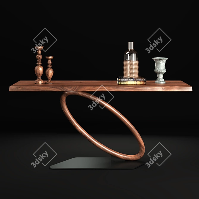 Sleek Graphite Steel Console 3D model image 3