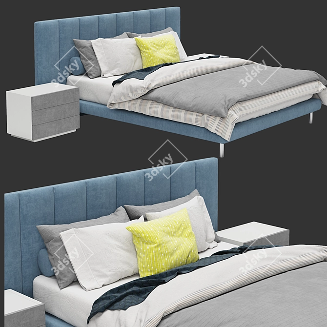 GRANGALA Bed by Zanotta: Timeless Elegance 3D model image 2