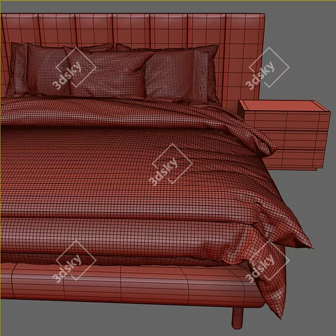 GRANGALA Bed by Zanotta: Timeless Elegance 3D model image 3