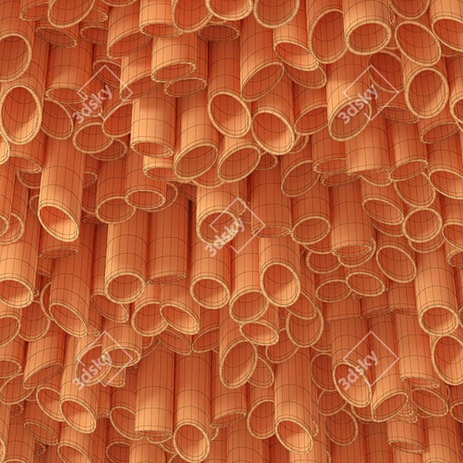 Ceiling Concrete Cylinder: Seamless Textured Polygon 3D model image 3