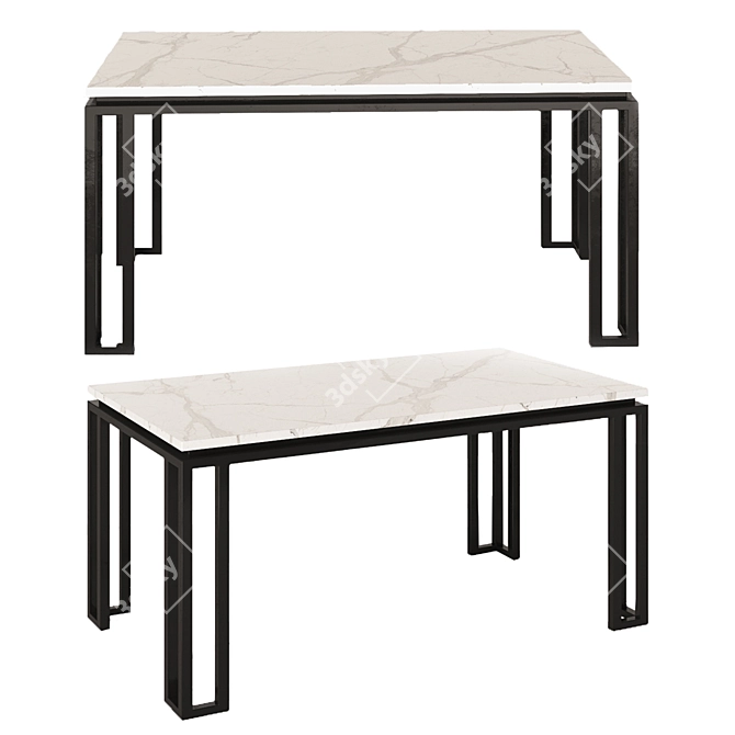 Elegant Marble Dining Table 3D model image 1