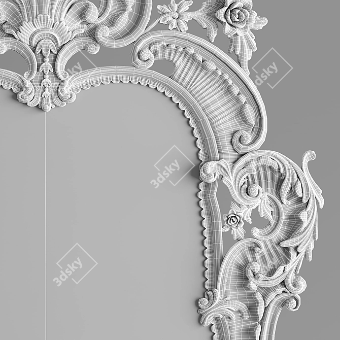 Elegant Antique-style Mirror 3D model image 3