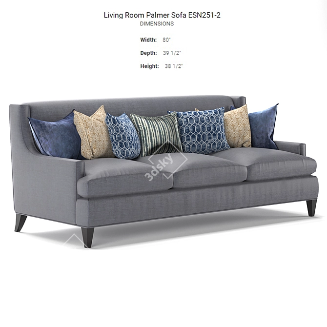Palmer Sofa: Classic Elegance for Your Living Space 3D model image 1