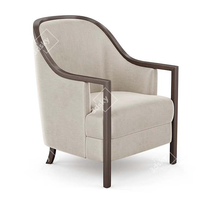 Luxurious Javad Armchair: Bronze Patina Elegance 3D model image 1