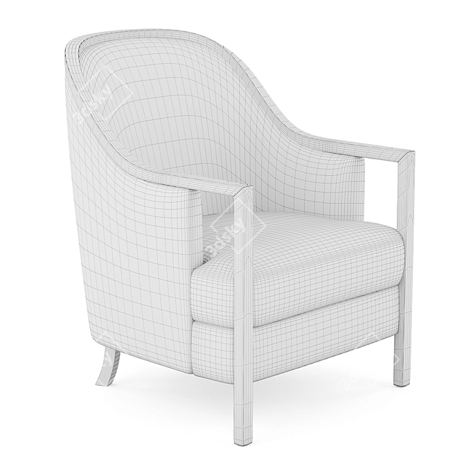 Luxurious Javad Armchair: Bronze Patina Elegance 3D model image 3