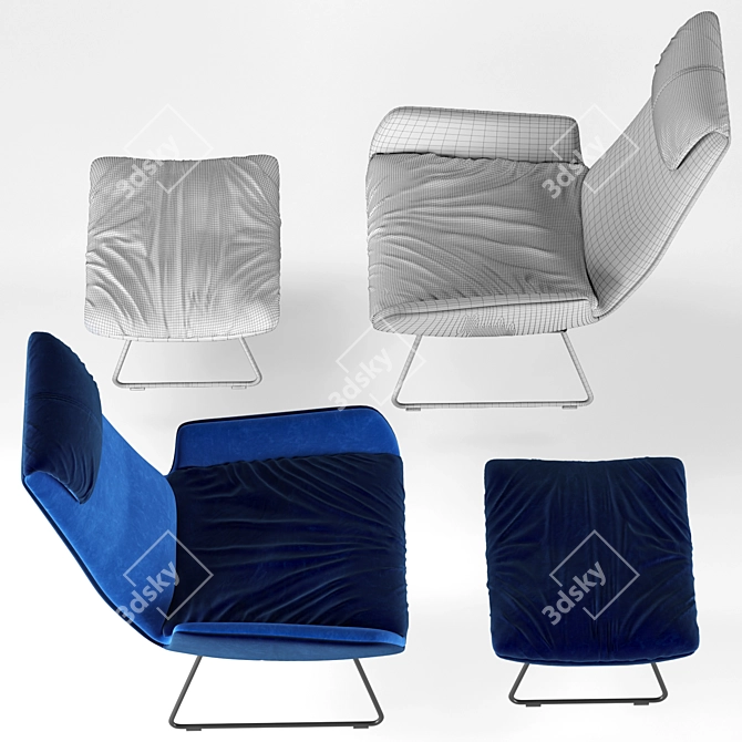 Sleek and Comfortable Amelie Lounge Chair 3D model image 3