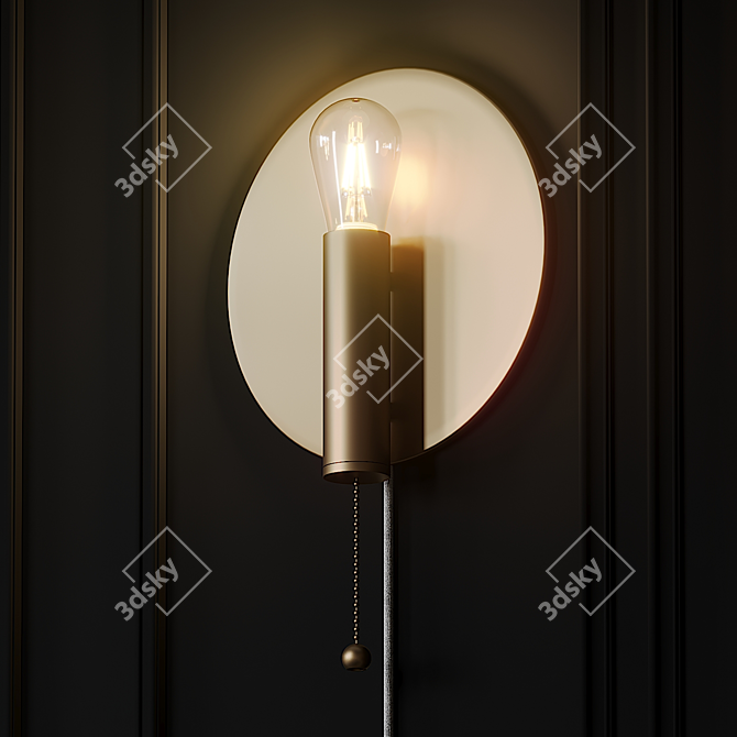Elegant Art Deco Wall Lamp 3D model image 2