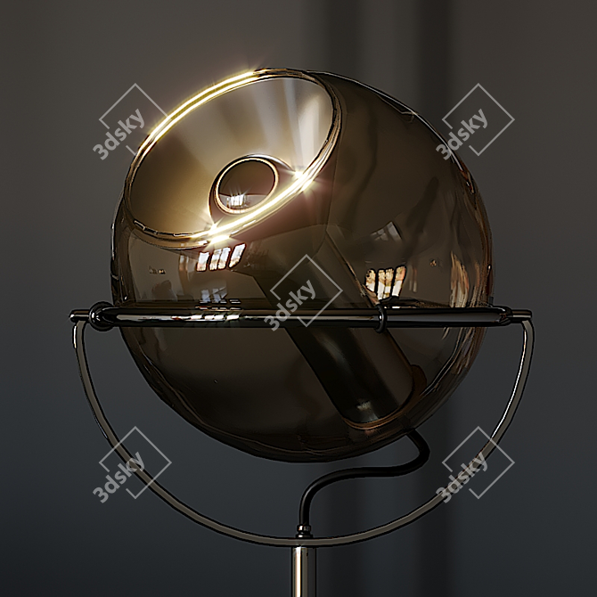 Sleek and Modern Globe Floor Lamp 3D model image 2