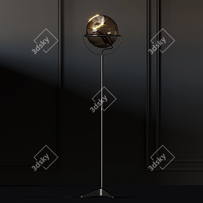 Sleek and Modern Globe Floor Lamp 3D model image 3