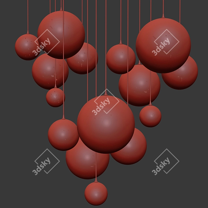 Bolle Tela Gallotti: Magic Pendant Cluster Ceiling Light 3D model image 2