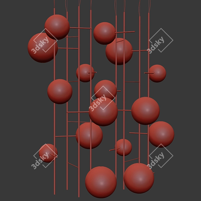 Bolle Tela Gallotti: Magic Pendant Cluster Ceiling Light 3D model image 3
