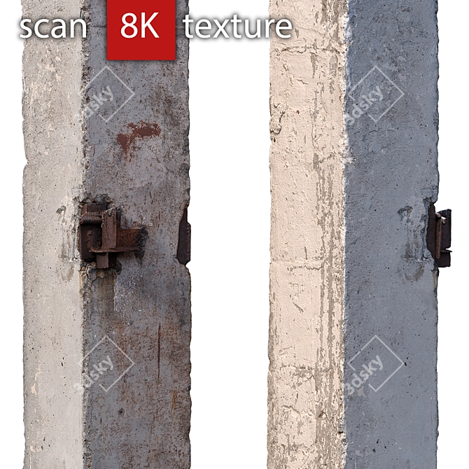 High-Quality Concrete Column 38 3D model image 2