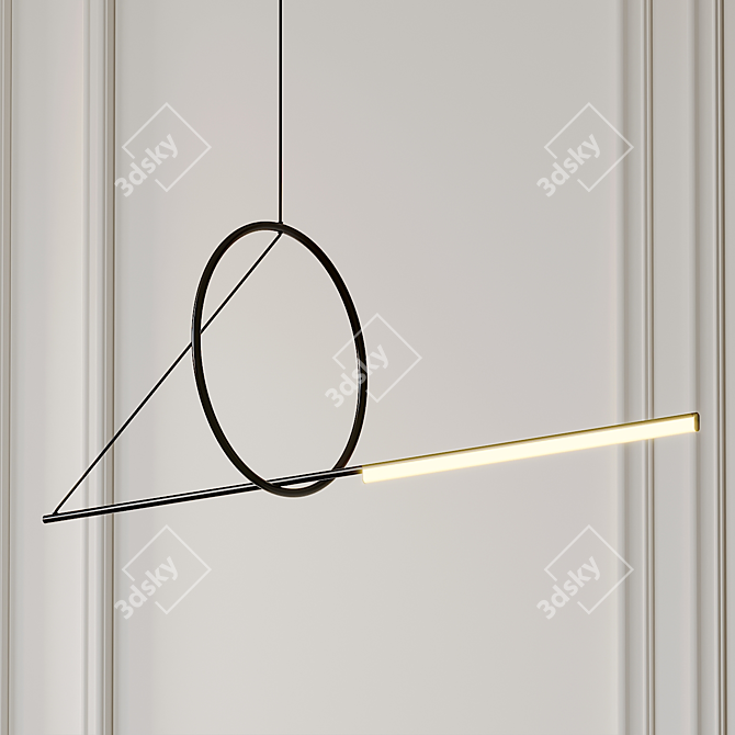 Sleek Linear Suspension: Cercle Et Trait 3D model image 1