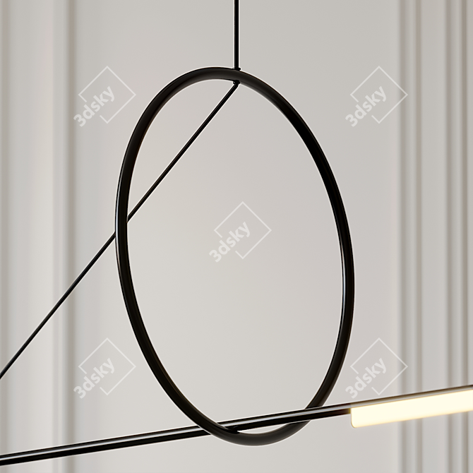 Sleek Linear Suspension: Cercle Et Trait 3D model image 2