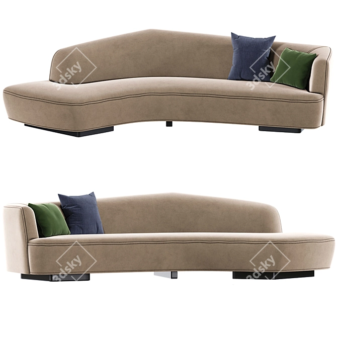 Serpentine Curve Sofa Set 3D model image 3