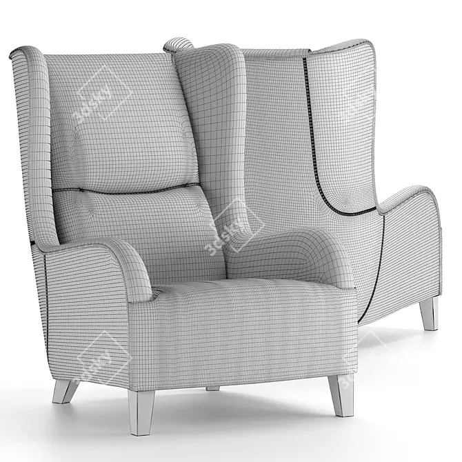 Elegant Marlene Armchair 3D model image 3